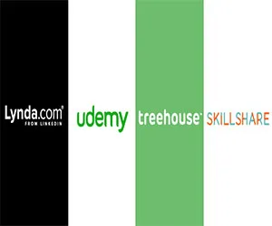 Udemy, Lynda, Treehouse, Skillshare