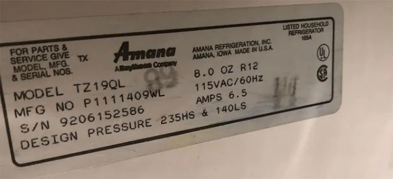 Find the Model Number of Your Amana Refrigerator Find the Model Number of Your Amana Refrigerator