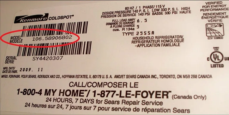 Find the Model Number of Your Kenmore Refrigerator