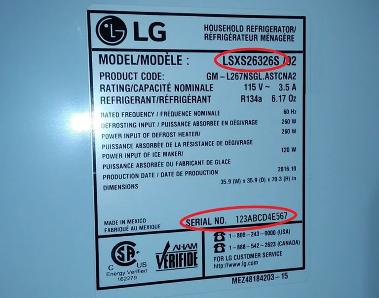 Find the Model Number of Your LG Refrigerator Find the Model Number of Your LG Refrigerator