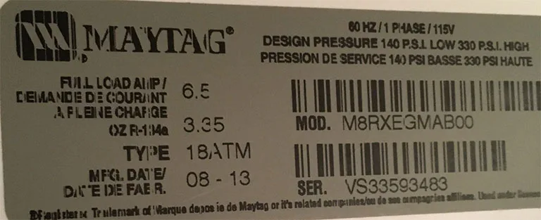 Find the Model Number of Your Maytag Refrigerator
