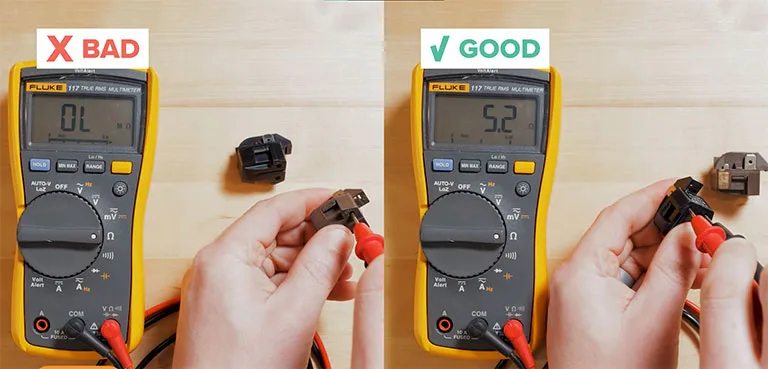 Multimeter Readings on Good and Bad Compressor Relay Multimeter Readings on Good and Bad Compressor Relay